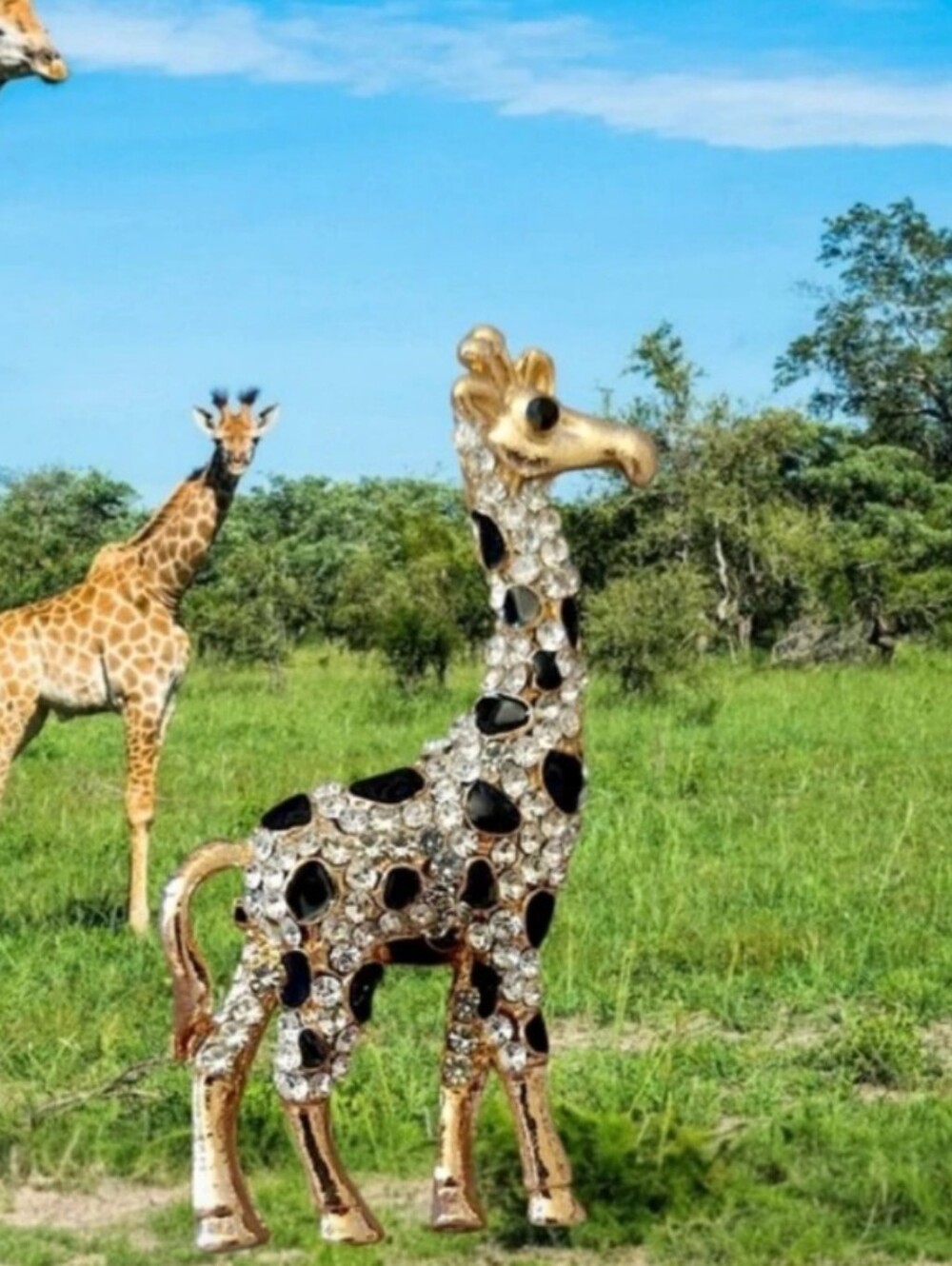 Sparkling Giraffe Brooch